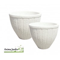 Bac rond, Fuengirola, en marbre grainé blanc, poterie de jardin, Framusa, achat, vente