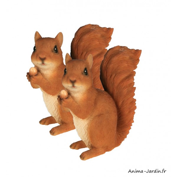 Lot de 2 écureuils, 14 cm, animal en résine, décoration de jardin, Riviera,  achat, vente, pas