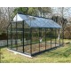 Serre de jardin en aluminium laqué, 128, gris, 8,88 m², verre trempé, avec base, achat, pas cher