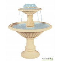 Fontaine Cascade en pierre reconstituée, 2 vasques, h 145cm, grandon, achat/vente