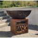 Braséro, Piatto XL Corten, ø 130 cm, aspect rouillé naturel, Quoco, plancha, barbecue, braséro 3 en 1, Fargau, achat