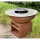 Braséro, Piatto XL Corten, ø 130 cm, aspect rouillé naturel, Quoco, plancha, barbecue, braséro 3 en 1, Fargau, achat