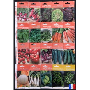 Lot 20 paquets graines légumes potager jardin ouvrier, radis