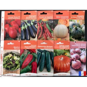 Lot de 10 paquets graines légumes potager, jardin ouvrier, français,  économique, achat, pas cher
