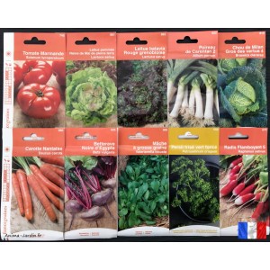 Lot de 10 sachets de graines légumes potager, jardin ouvrier, français,  économique, achat, pas cher