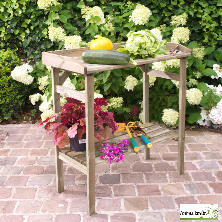 Table de rempotage en bois - 80x40 cm - Flora, cerland, Anima Jardin.fr