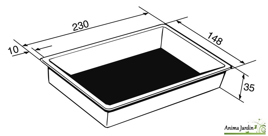 Bassin de jardin rectangle Jupiter-875 Litres-bassin rigide de 2,68 m²-PFV Noir-Anima-Jardin.fr