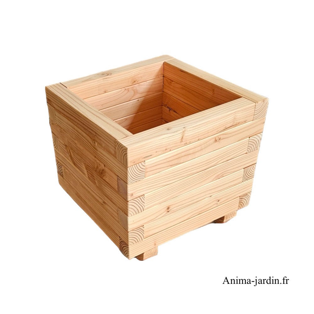 Bac carre douglas-40 x 40 x H.36 cm-Le Livet-Anima-Jardin.fr