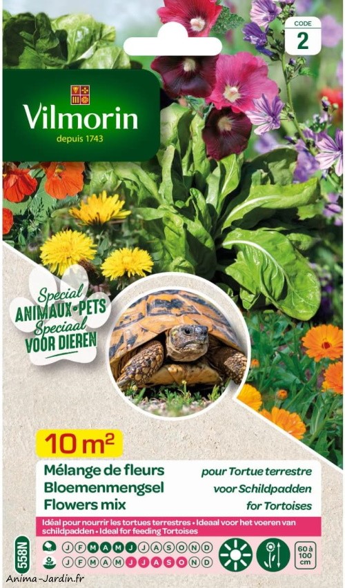 Graines mélange de fleurs, pour Tortue terrestre, spécial animaux, Vilmorin