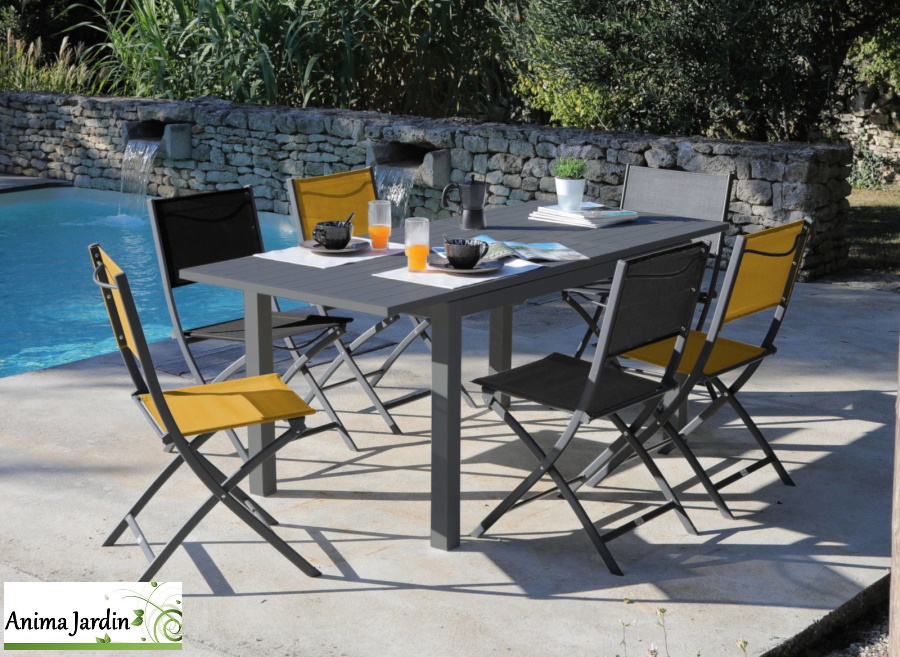 Table de jardin extensible Genes, 110/170 cm, 4 à 6 personnes, Proloisir, Anima Jardin