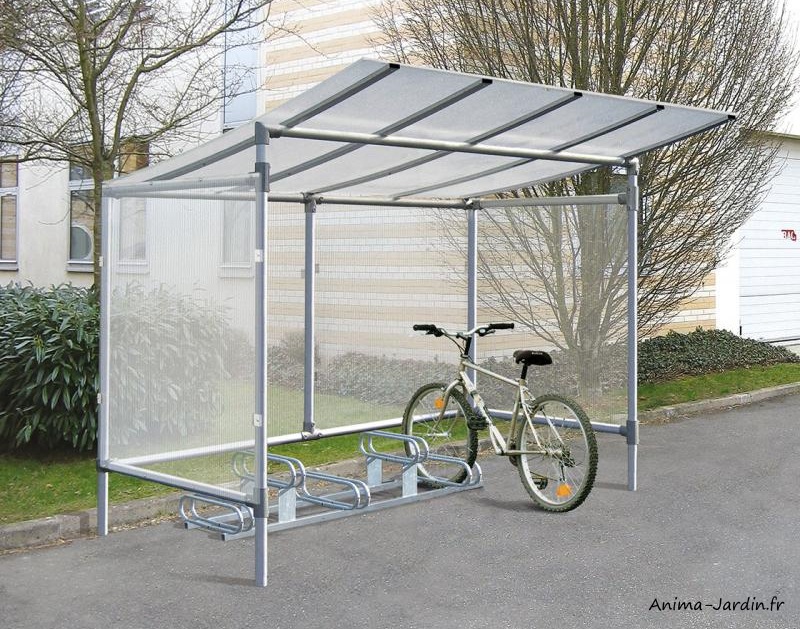 Support à vélos-5 places-aluminium-emplacements décalés-achat-Anima-Jardin.fr