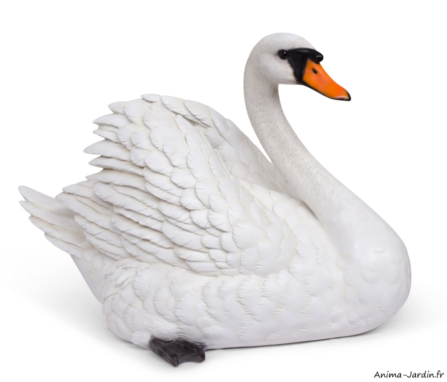 Cygne blanc XXL, L.93 cm, décoration extérieur, Garden IDAnima-Jardin.fr