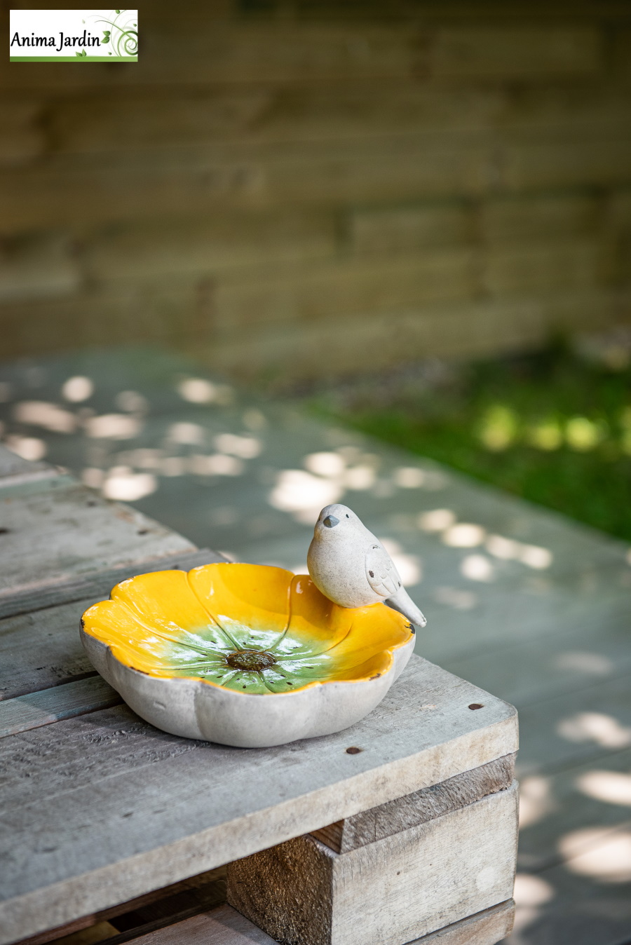 Bain/mangeoire pour oiseau en céramique, Forme Flower