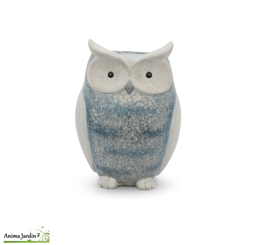 Hibou H.23 cm, animal en céramique, décoration extérieure, Garden Id, Anima Jardin