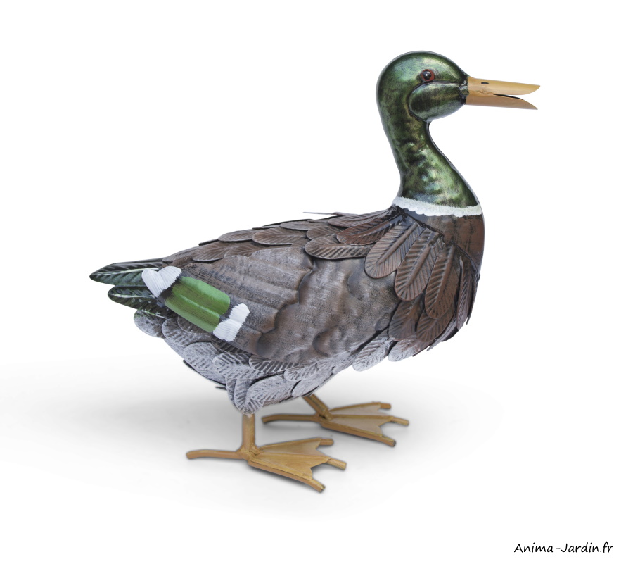 Canard, L.30 cm, animal en métal, décoration extérieur, Garden IDAnima-Jardin.fr