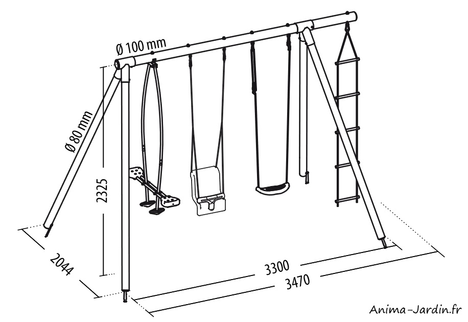 Balancoire Portique En Bois Tamarin Aire De Jeux Jeu Pour Enfant Achat Pas Cher