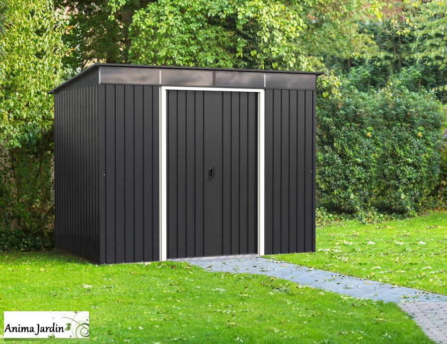 Abri en métal Steelo gris anthracite, 4,84 m², BGS, Duramas, Anima-Jardin.fr