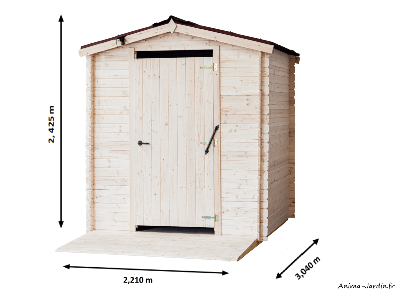 Toilette sèche en bois avec plancher-PMR-avec rampe d'accès-3,62 m²-Anima-Jardin.fr