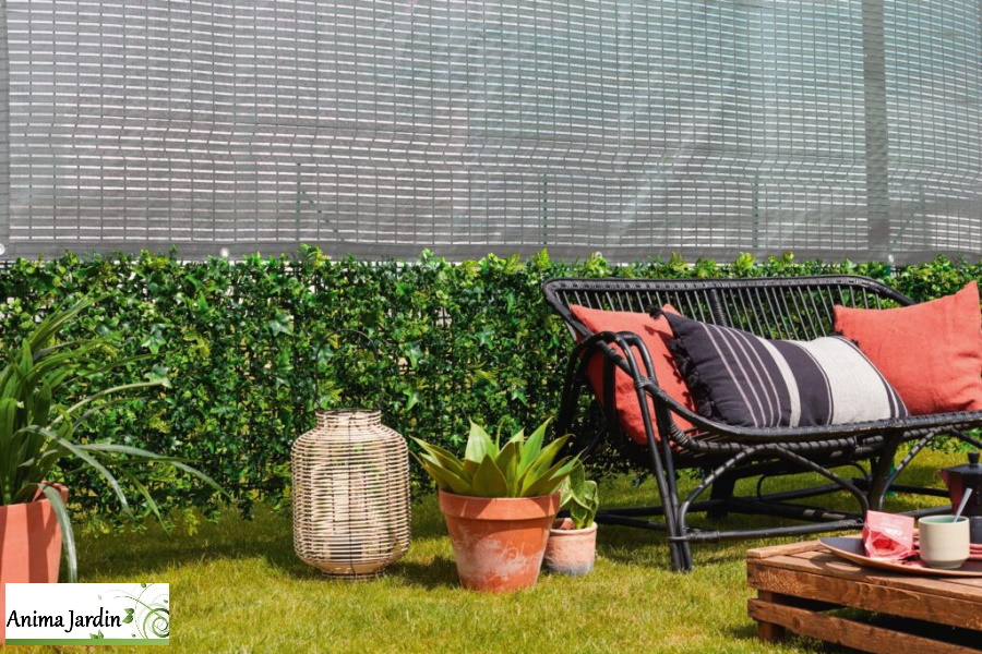 brise-vue-gris clair-85-occultation-ideal-garden-netlon-achat-pas-cher-anima-jardin.fr