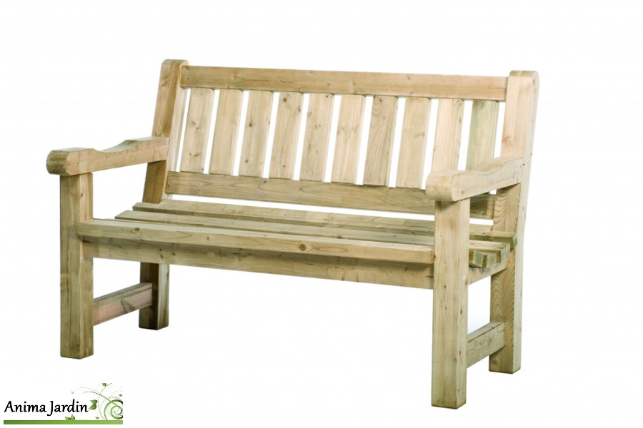 Banc en bois Hugo, L.140 cm, OLG, Anima-Jardin.fr