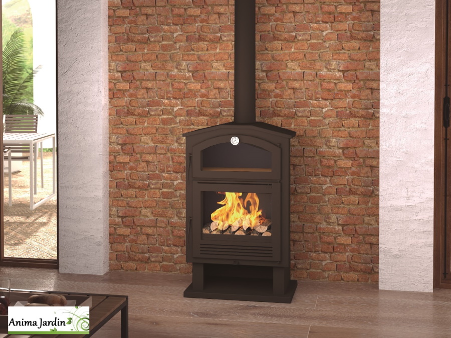 Poêle à bois avec four fermé 11,7 kW, Double combustion, Ulio