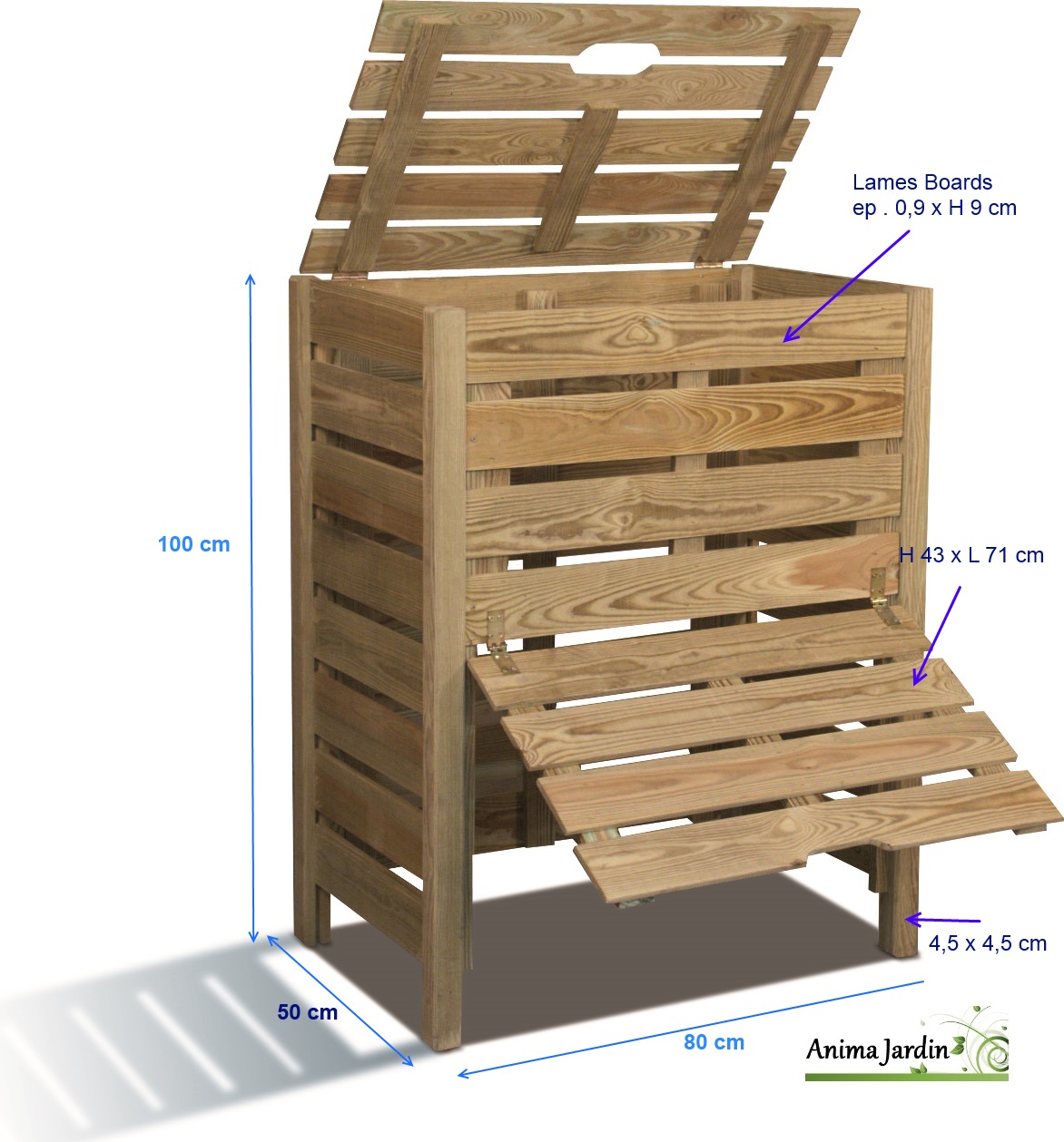 Composteur en bois à accès direct - Boutique du jardin