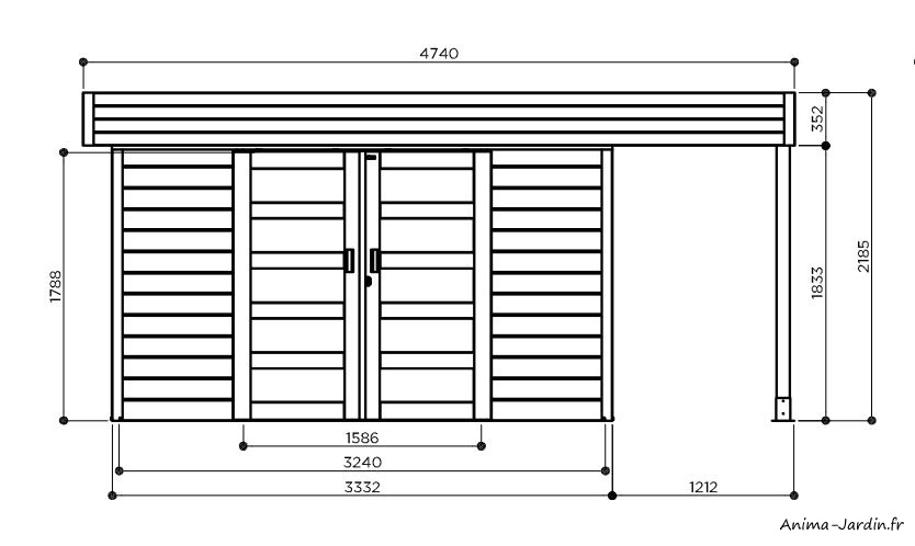 Abri de jardin-Larvik-dimensions-Anima-Jardin.fr