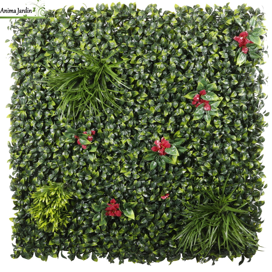 Mur végétal, artificiel Equatoria fleur de bougainvillers, 1x1 m, ideal-garden-netlon-achat-pas-cher-anima-jardin.fr