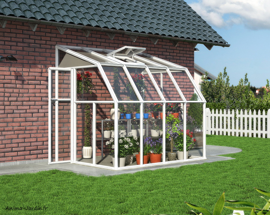 Veranda Sunroom blanche, Aluminium, Canopia,Anima-Jardin.fr