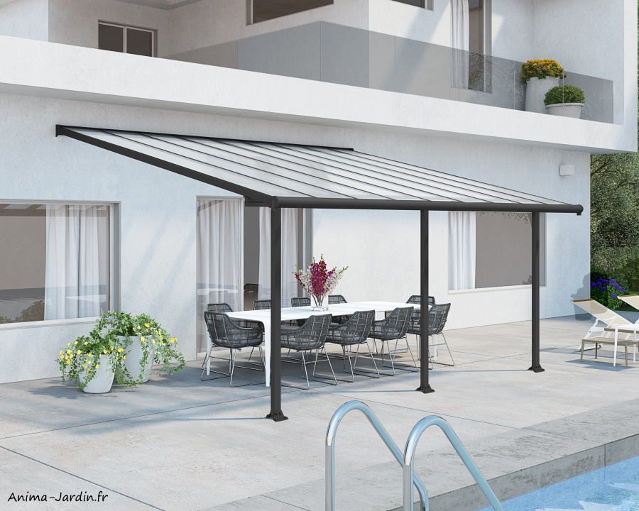 Pergola / Patio Olympia gris, Aluminium, Canopia,Anima-Jardin.fr