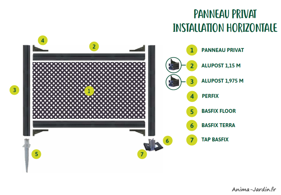 plan panneau décoratif claustra privat, Nortene, Anima-Jardin.fr