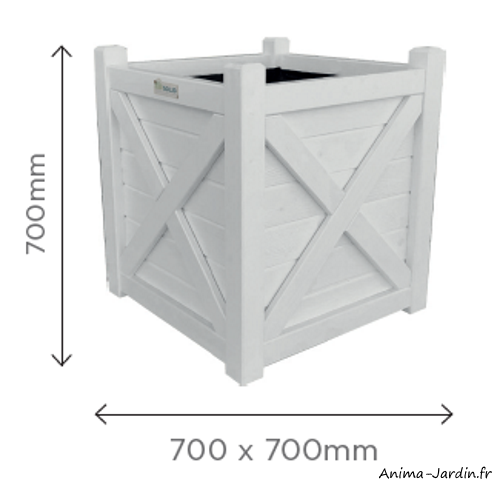 Paire de jardinières en bois blanc - Ligerio