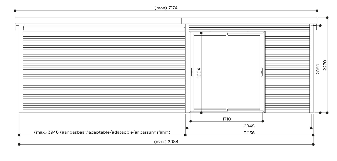 Abri de jardin en bois Sagres-dimensions-Anima-Jardin.fr